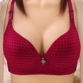 thumbnail image 1 of Loopsun Womens Bra Plus Size, Bras for Women, Women's Daily Adjustable Underwear Gathered Thin Solid Bra without Steel Ring Wine 38/85BC, 1 of 3