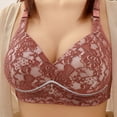 thumbnail image 1 of Loopsun Womens Bra Plus Size, Bras for Women, Women's Gathering Lace Bra without Steel Ring Large Size Thin Breathable Adjustable Support Underwear Red L, 1 of 3