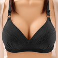thumbnail image 1 of Loopsun Womens Bra Plus Size, Bras for Women, Womens Middle Aged and Elderly Bras without Steel Rings Large Size Underwear Comfortable Bra Black M, 1 of 3