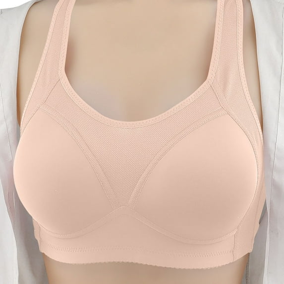 Loopsun Womens Bra Plus Size, Bras for Women, Womens Middle Aged and Elderly Bras without Steel Rings Large Size Underwear Comfortable Bra Beige S