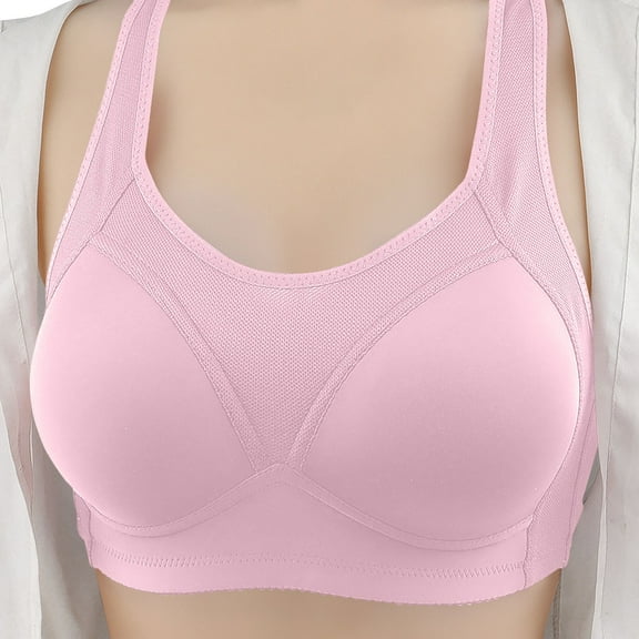 Loopsun Womens Bra Plus Size, Bras for Women, Womens Middle Aged and Elderly Bras without Steel Rings Large Size Underwear Comfortable Bra Pink S