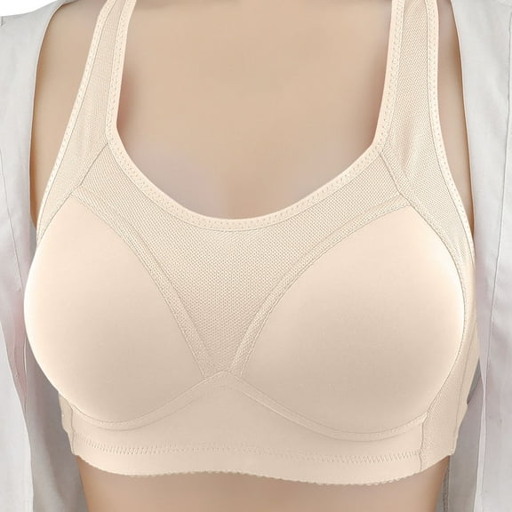 Loopsun Womens Bra Plus Size, Bras for Women, Womens Middle Aged and Elderly Bras without Steel Rings Large Size Underwear Comfortable Bra White S