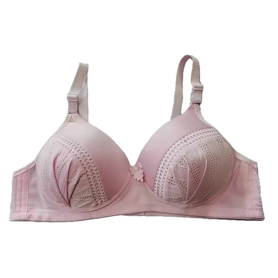Loopsun Womens Bra Plus Size, Bras for Women, Womens Middle Aged and Elderly Bras without Steel Rings Large Size Underwear Comfortable Bra Pink XL