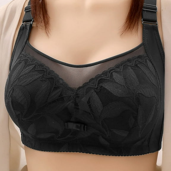 Loopsun Womens Bra Plus Size, Bras for Women, Women's Solid Breathable Lifting Soft Support Everyday Bras Black XXXL