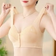 thumbnail image 1 of Loopsun Womens Bras Plus Size, Bras for Women, Woman Large Size Solid Front Button Breathable Comfortable Underwear Bra with No Rims Beige 42/95B, 1 of 5