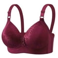 thumbnail image 1 of Loopsun Womens Bras Plus Size, Bras for Women, Woman's Solid Color Back Buckle Thin Breathable Adjustable Strap Bra without Steel Rim Wine 40/90, 1 of 2