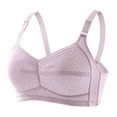 thumbnail image 1 of Loopsun Womens Bras Plus Size, Bras for Women, Woman's Solid Color Thin Breathable Back Buckle Everyday Bra without Steel Rim Purple XL, 1 of 5
