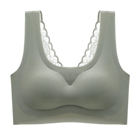 Loopsun Womens Bras Plus Size, Bras for Women, Woman's Solid Gathered Together Large Size Daily Bra Underwear No Rims Gray XL