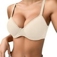 thumbnail image 1 of Loopsun Womens Bras Plus Size, Bras for Women, Women's Lightweight Soft Breathable Solid Color Gathered Push-up Bra Beige 32/70C, 1 of 5