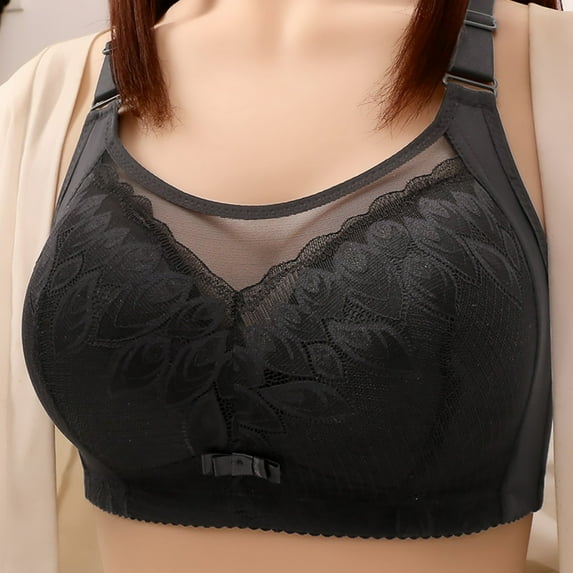 Loopsun Womens Bras Plus Size, Bras for Women, Women's Solid Color Seamless Soft Lifting Support Everyday Bras Black 38/85