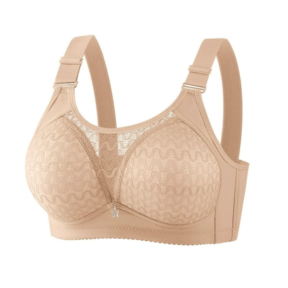 Loopsun Womens Bras Plus Size, Bras for Women, Women's Solid Color Seamless Soft Lifting Support Everyday Bras Khaki 40/90CD