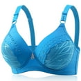 thumbnail image 1 of Loopsun Womens Bras Plus Size, Bras for Women, Woman's Solid Thin Breathable Back Buckle Bra without Steel Rim Blue XL, 1 of 5