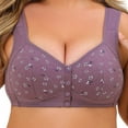 thumbnail image 1 of Loopsun Womens Bras Plus Size, Bras for Women, Women Fashion Printed Front Buckle Underwear Everyday Bra Purple 56/130, 1 of 3