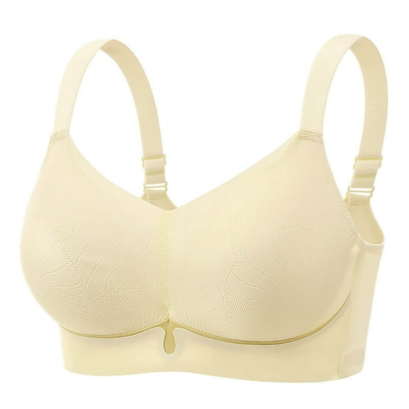 Loopsun Womens Bras Plus Size, Bras for Women, Women's Plus Size Solid Gathered Back Buckle Lace Bra White XXL