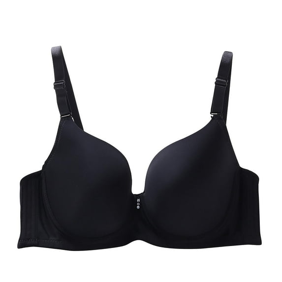 Loopsun Womens Bras Plus Size, Bras for Women, Women's Solid Color Large Cup Underwear Lace Daily Bra Black 34/75B