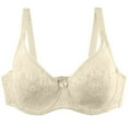 thumbnail image 1 of Loopsun Womens Bras Plus Size, Bras for Women, Women's Solid Color Large Cup Underwear Lace Daily Bra Khaki 46/105C, 1 of 4