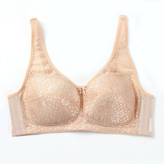 Loopsun Womens Bras Plus Size, Bras for Women, Women's Solid Color Push Up U-Shaped Underwear Everyday Bras Beige L