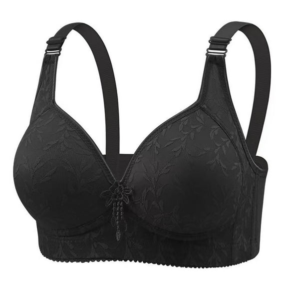 Loopsun Womens Bras Plus Size, Bras for Women, Women's Solid Color Push Up U-Shaped Underwear Everyday Bras Black L