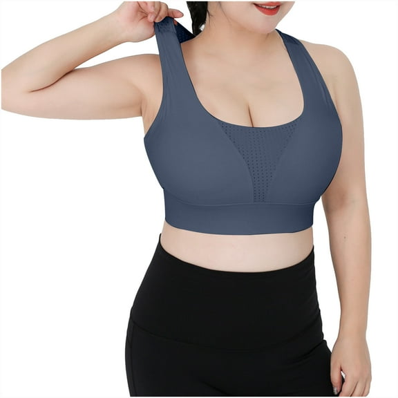 Loopsun Plus Size Womens Bras, Sports Bras for Womens, Women's Bra Soild Wire Free Underwear Bra Everyday Gathering Sports Bra Yoga Underwear Navy