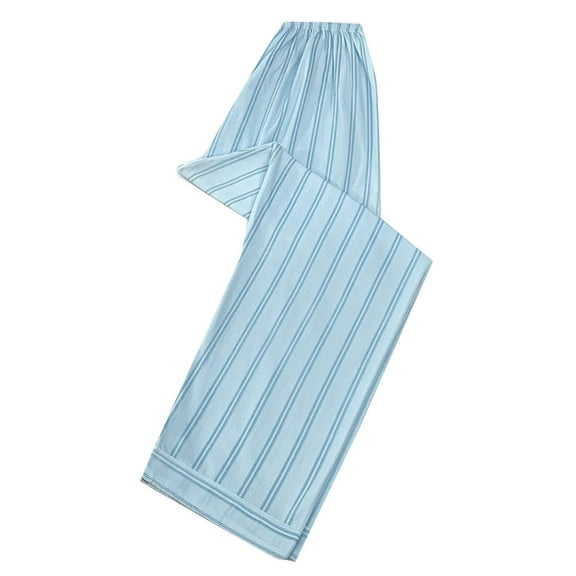 Loopsun Womens Pajama Pants, Women's Casual Cropped Pants Printed Home Clothing Pocket High Waist Comfortable Pants Blue L