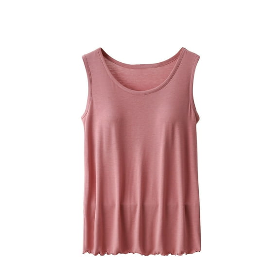Loopsun Womens Pajamas Set, Summer Pajamas for Women, Women Blouse Plain Casual Fashion Round-Neck Regular Sleeveless Sleepwear Tops Hot Pink XXXL
