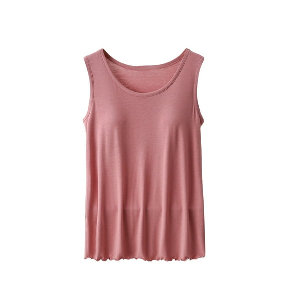 Loopsun Womens Pajamas Set, Summer Pajamas for Women, Women Blouse Plain Casual Fashion Round-Neck Regular Sleeveless Sleepwear Tops Hot Pink XXXL