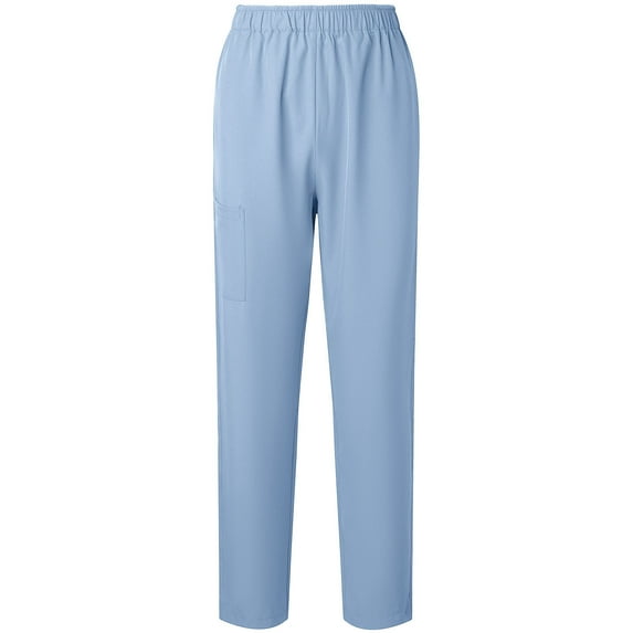 Loopsun Womens Pants, Scrub Pants for Women, Women's Solid Straight Leg Elastic Waist Nursing Worker Pants Light Blue XL