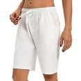 thumbnail image 1 of Loopsun Womens Summer Pants, Shorts for Women, Womens Shorts Casual Summer Drawstring Cargo Short Athletic Running Workout Baggy Shorts White XL, 1 of 5