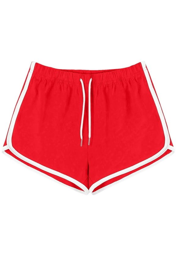 Womens Summer Pants, Shorts for Women, Women Casual Summer Solid Sports Workout Yoga Shorts Active Pants Red S