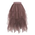 thumbnail image 1 of Loopsun Womens Summer Skirts, Women's Summer High Waist Puff Half Length Mesh Skirt Brown XXL, 1 of 3