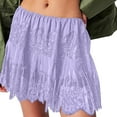 thumbnail image 1 of Loopsun Womens Summer Skirts, Womens Solid Color Pleated Lace Short Skirt Purple S, 1 of 5