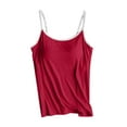thumbnail image 1 of Summer Savings Clearance 2025! Loopsun Womens Summer Top Plus Size, Tank Tops for Women, Women's Solid Adjustable Slim Camisole Tank Top without Steel Ring Underwear Yoga Sports Top Red XXXXL, 1 of 5