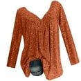 thumbnail image 1 of Loopsun Womens Top, Womens Long Sleeve Shirts, Women Plus Size Long Sleeved V-Neck Print Blouse Pullover Tops Shirt Red, 1 of 5