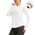 thumbnail image 1 of Loopsun Womens Tops Plus Size, Womens Long Sleeve T Shirts, Women Loose Solid Long Sleeve Round Neck Pullover Blouse Shirt White XXL, 1 of 5