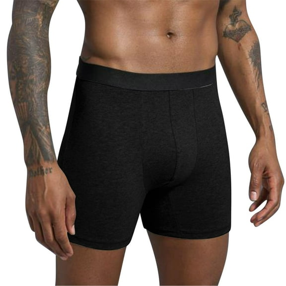Mens Boxer Briefs, Men's Seamless Underwear - Cotton Stretch Boxer Briefs - Moisture-Wicking Breathable Classic Boxer Briefs for Men S-2XL