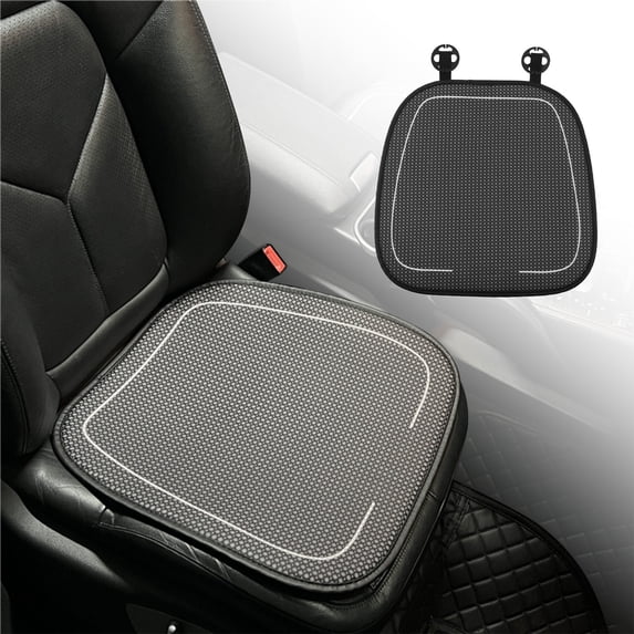 Ruroz 2 Comfortable Car Seat Covers Universal Front Seat Coves for Car Accessories with Storage Pockets, Padded Car Interior Covers for Automotive, SUV, Truck, and Van