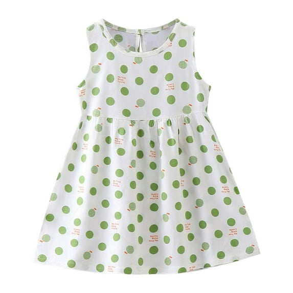 Summer Savings Clearance 2025! TAGOLD Girls Summer Dress,Summer Toddler Baby Girls Sleeveless Dress Graphic Print Children's Clothing