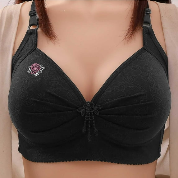 TAGOLD Plus Size Bra for Womens,Womens Bra,,Woman's Lace Flower Gathered Together Large Size Daily Bra Underwear No Rims