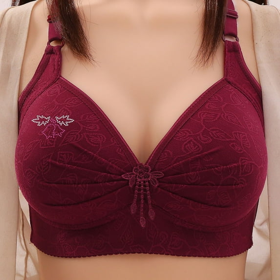 TAGOLD Plus Size Bra for Womens,Womens Bra,,Woman's Lace Flower Gathered Together Large Size Daily Bra Underwear No Rims