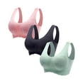 thumbnail image 1 of TAGOLD Womens Plus Size Bra,Summer Casual Bras for Womens,3-Pack Women Top Bra Wire Free Underwears Base Vest Style Sports Lingerie, 1 of 7