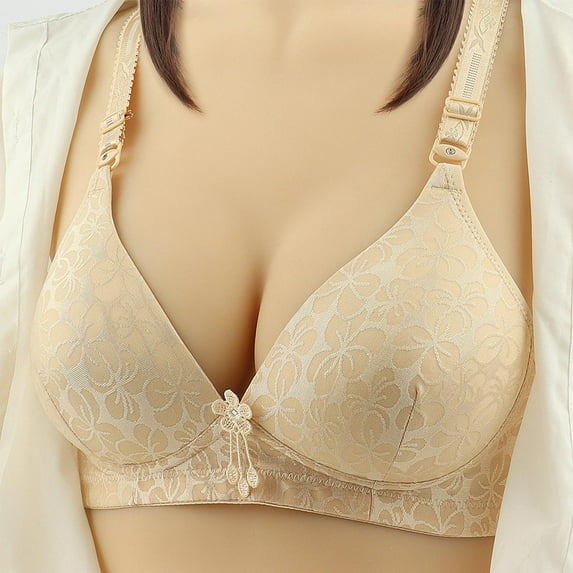 TAGOLD Womens Plus Size Bra,Summer Casual Bras for Womens,Fashion Woman's Lace Beauty Back Solid Strap Wrap Plus Size Bra Underwear