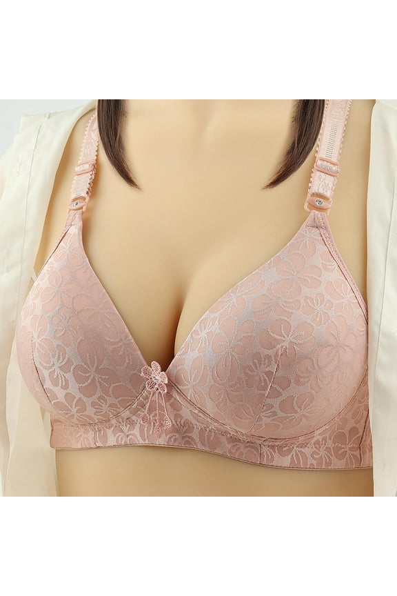 Womens Plus Size Bra,Summer Casual Bras for Womens,Fashion Woman's Lace Beauty Back Solid Strap Wrap Plus Size Bra Underwear