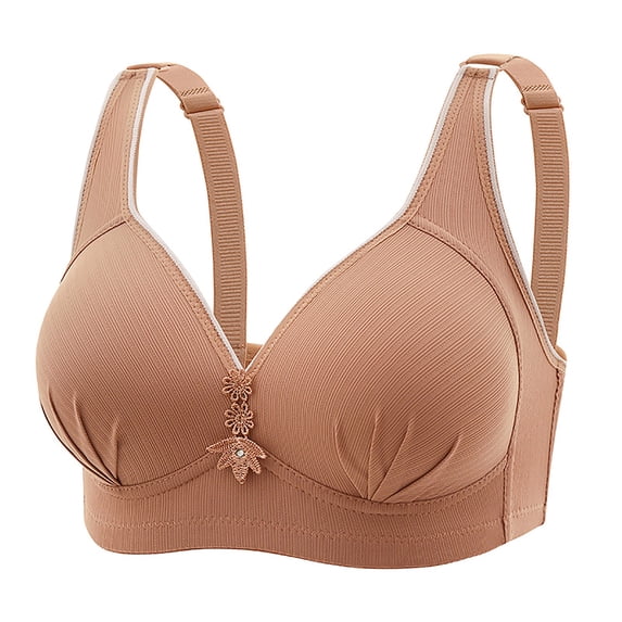 Summer Savings Clearance 2025! TAGOLD Womens Plus Size Bra Clearance,Summer Casual Bras for Womens,Woman's Embroidered Glossy Comfortable Breathable Bra Underwear No Rims