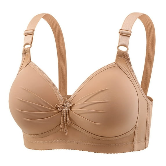 Summer Savings Clearance 2025! TAGOLD Womens Plus Size Bra Clearance,Summer Casual Bras for Womens,Woman's Printing Gathered Together Large Size Daily Bra Underwear No Rims