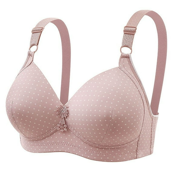 Summer Savings Clearance 2025! TAGOLD Womens Plus Size Bra Clearance,Summer Casual Bras for Womens,Woman's Printing Gathered Together Large Size Daily Bra Underwear No Rims