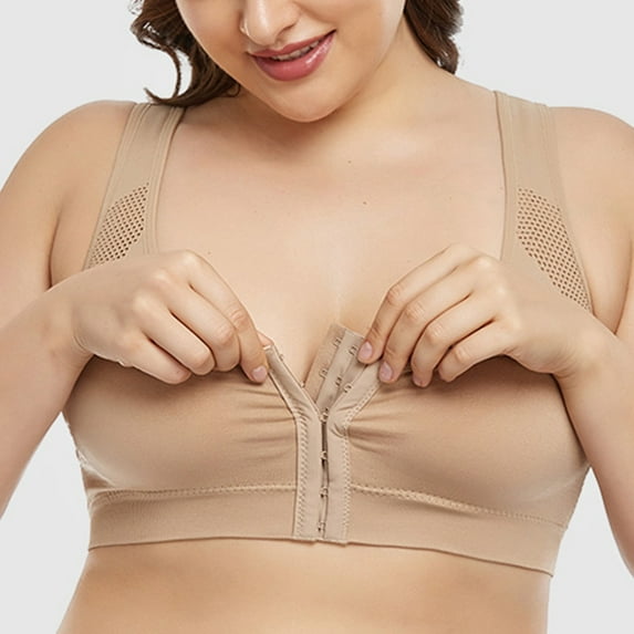 Summer Savings Clearance 2025! TAGOLD Womens Plus Size Bra Clearance,Summer Casual Bras for Womens,Women Fashion Solid Bra Wire Free Underwear One-Piece Bra Everyday Underwear