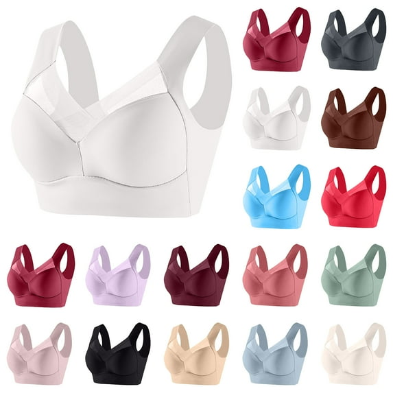 TAGOLD Womens Plus Size Bra,Summer Casual Bras for Womens,Women Lady Mesh Gathered Bra Plus Size Sports Bra Underwear Yoga Hollow Out Bra Cup