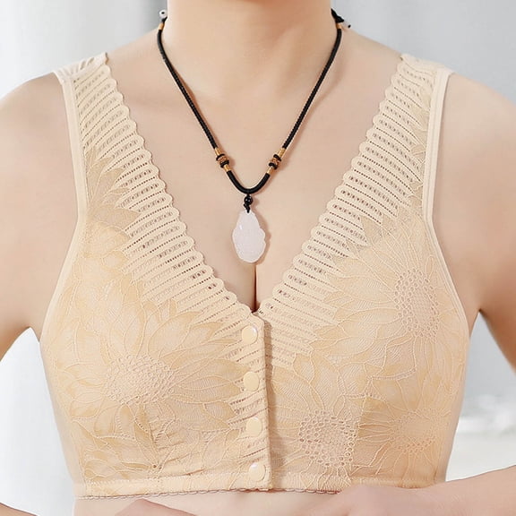 TAGOLD Womens Plus Size Bra,Summer Casual Bras for Womens,Women Wireless Large Size Pull Together Bra Comfortable Underwear