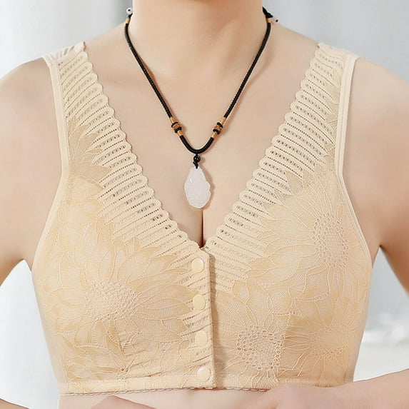 Summer Savings Clearance 2025! TAGOLD Womens Plus Size Bra Clearance,Summer Casual Bras for Womens,Women Wireless Large Size Pull Together Bra Comfortable Underwear