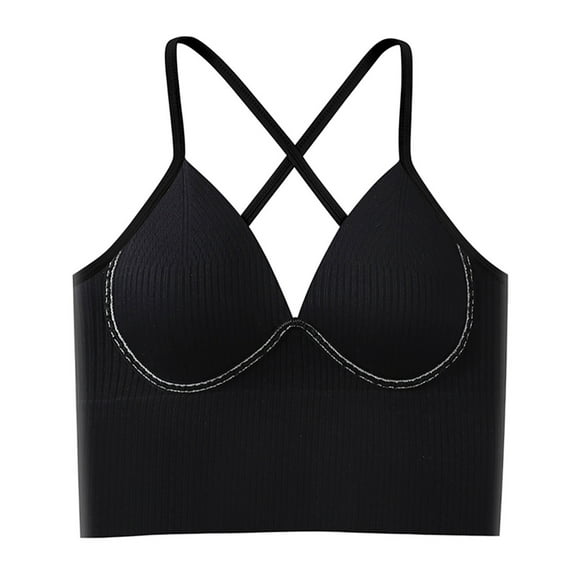 TAGOLD Womens Plus Size Bra,Summer Casual Bras for Womens,Women's Ruched Sports Bras Padded Workout Tops Medium Support Crop Tops